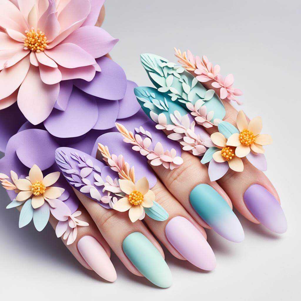 floral manicure