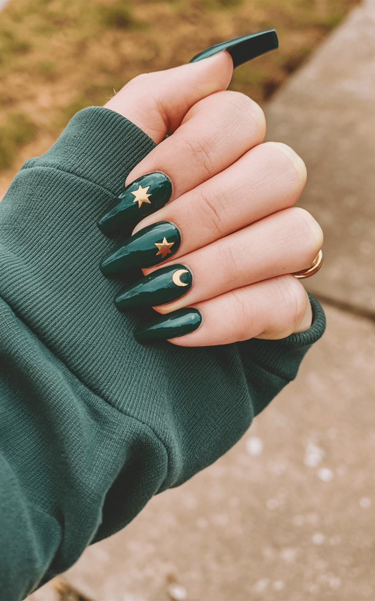 Greek Goddess Nails Green – Enchanting Designs