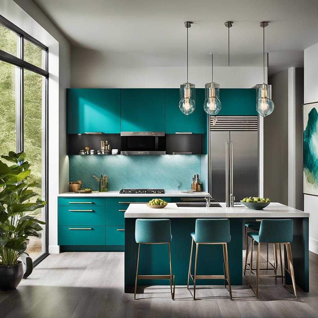 Jewel-toned cabinets