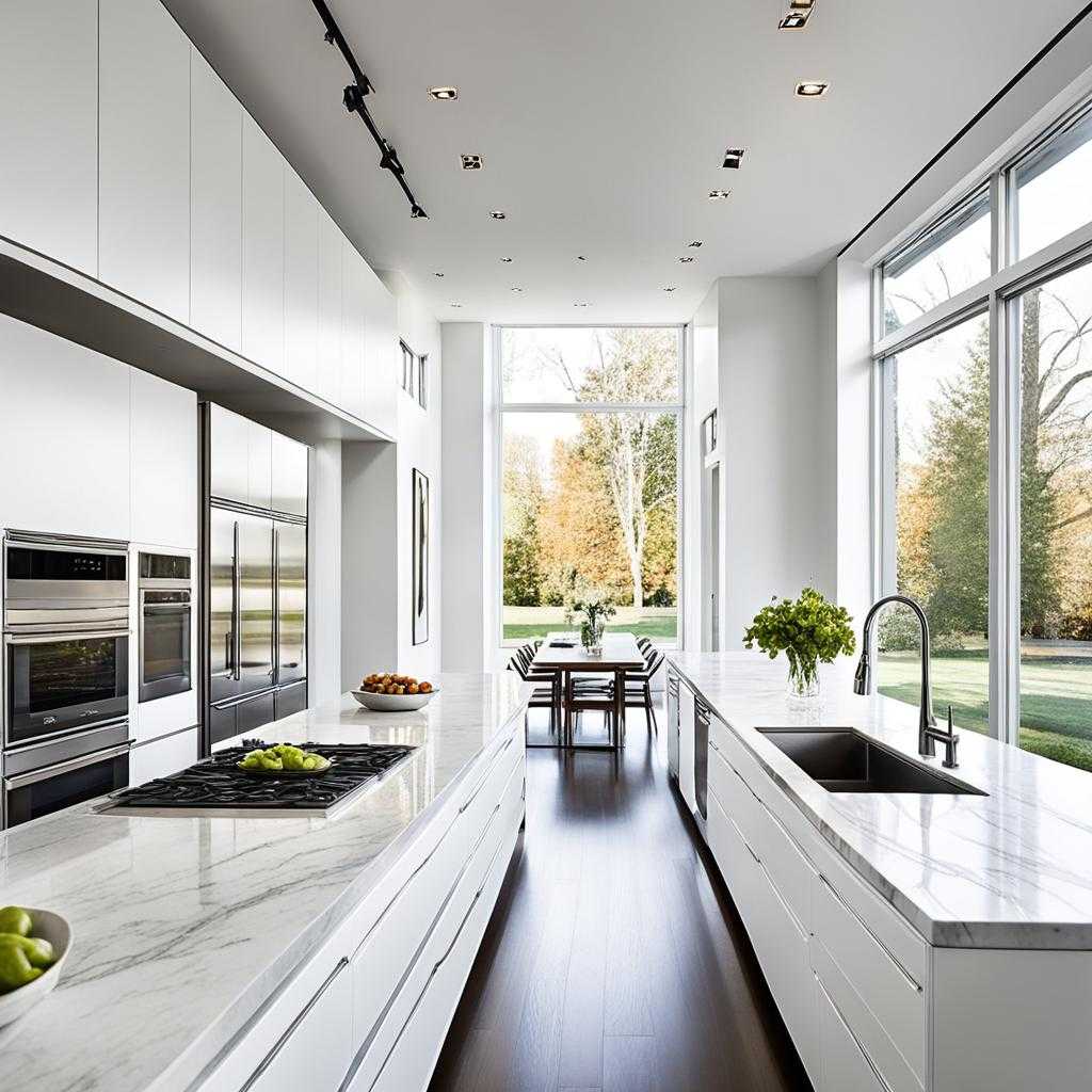 Modern White Galley Kitchen