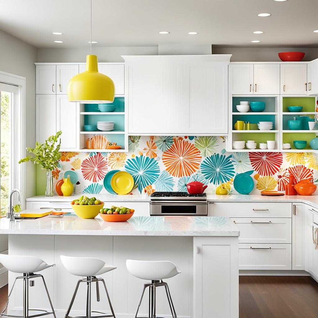 colorful white kitchen