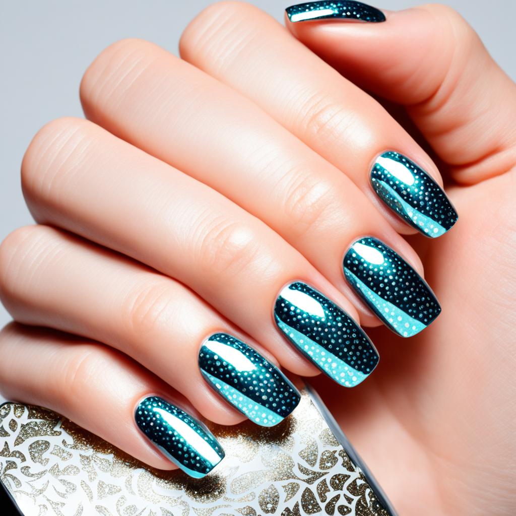 metallic nail art