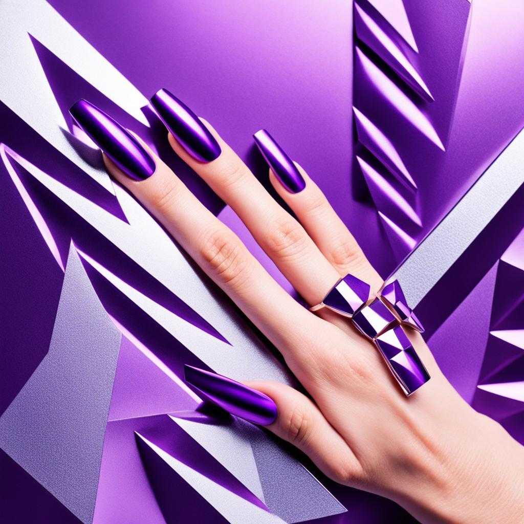 metallic purple nail art