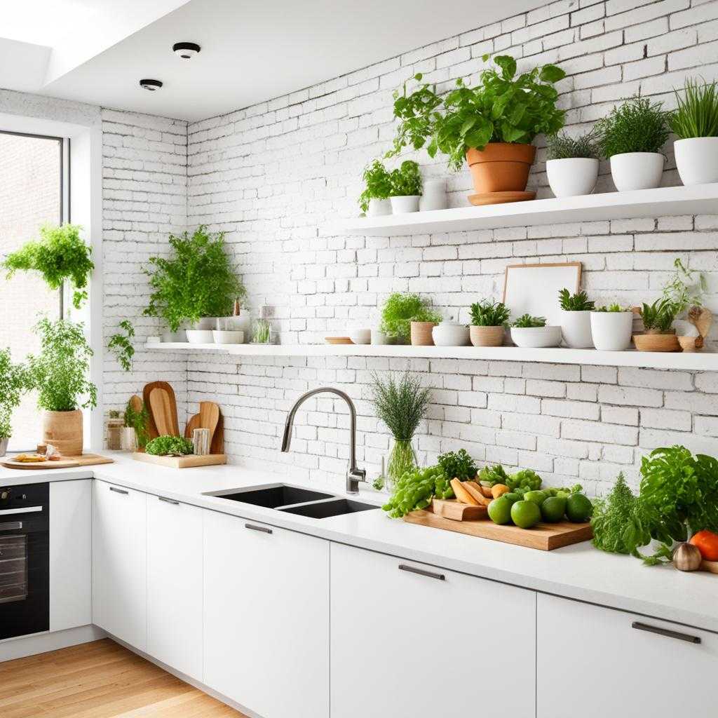 white brick kitchen