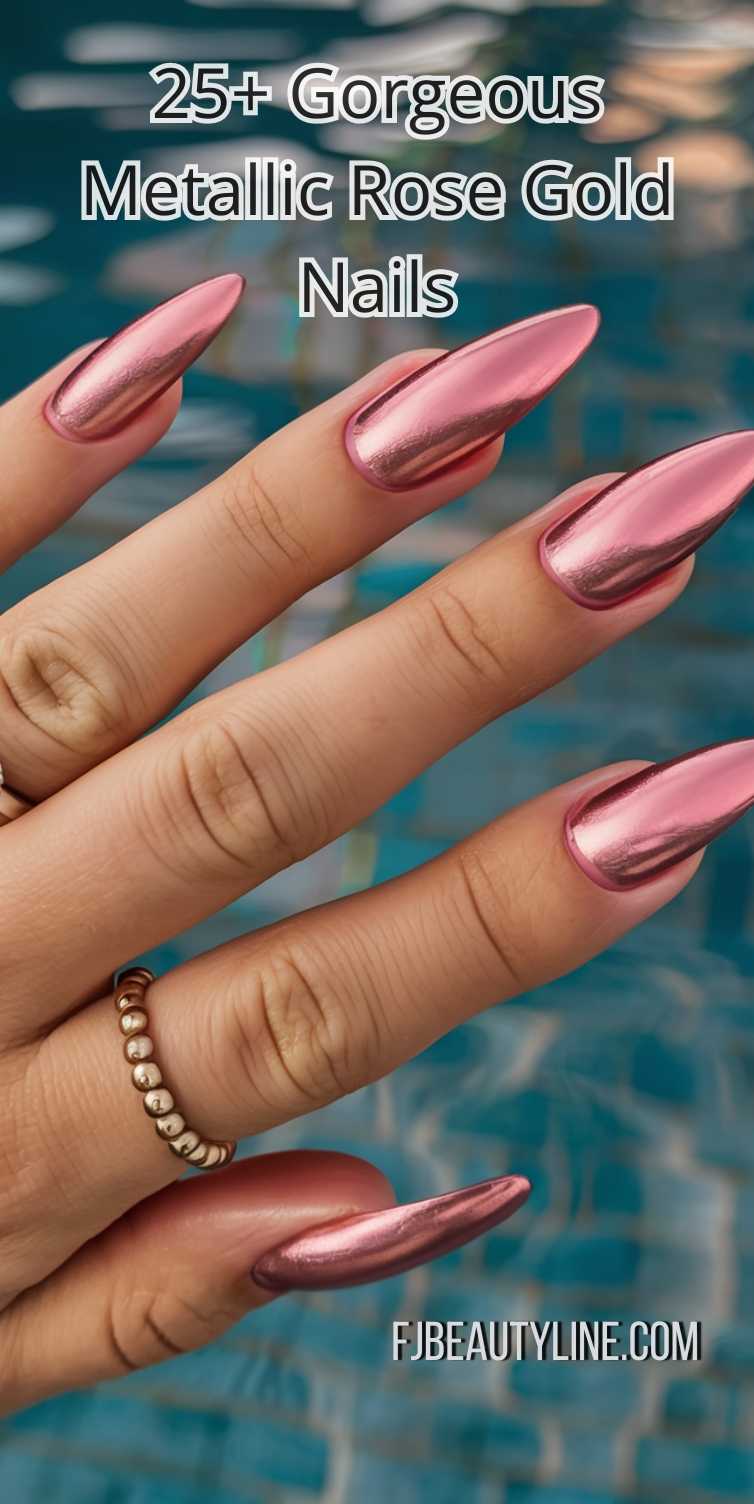 25+ Gorgeous Metallic Rose Gold Nails