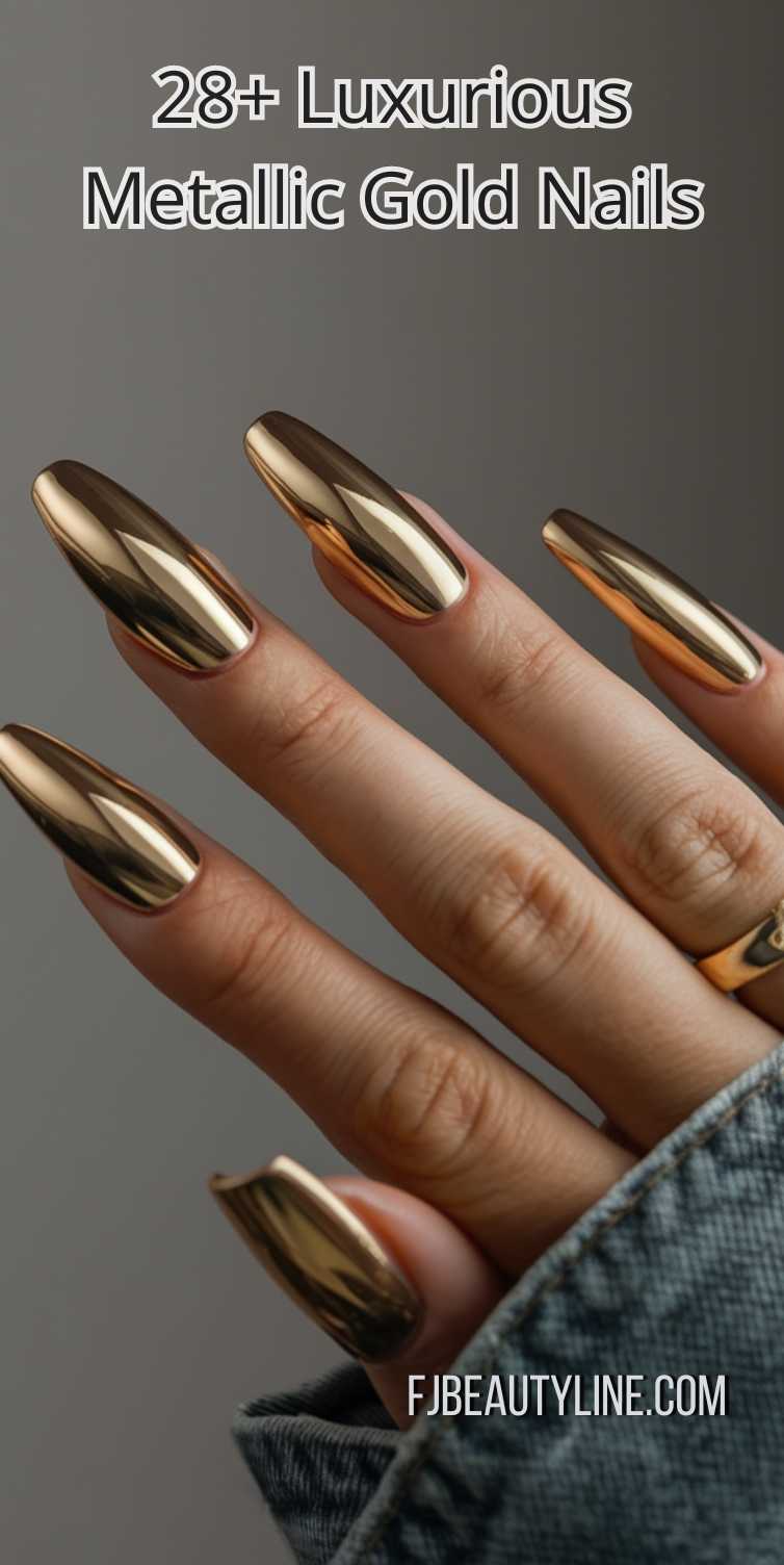 nail art metallic rose gold