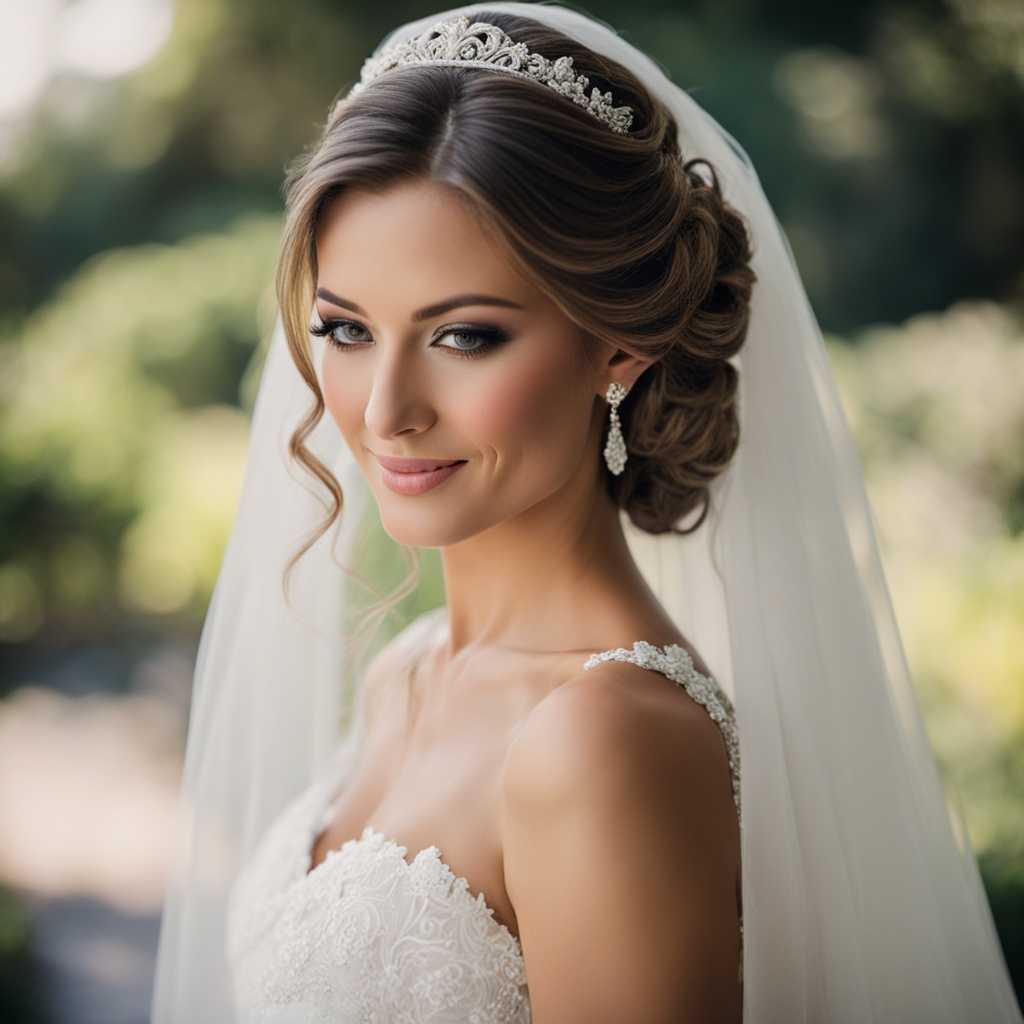 Half Up Half Down Bridal Hairstyles with Veil