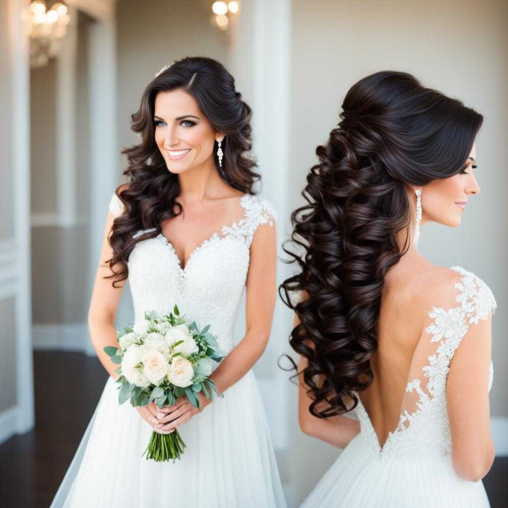 black wedding loose curls