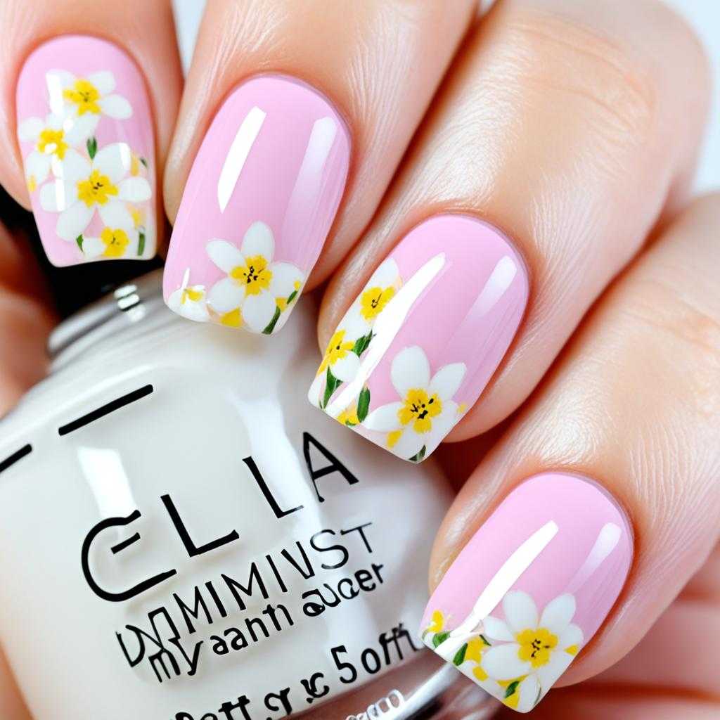 dainty floral nail art