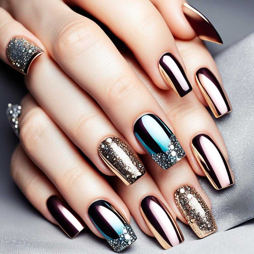 metallic nail design