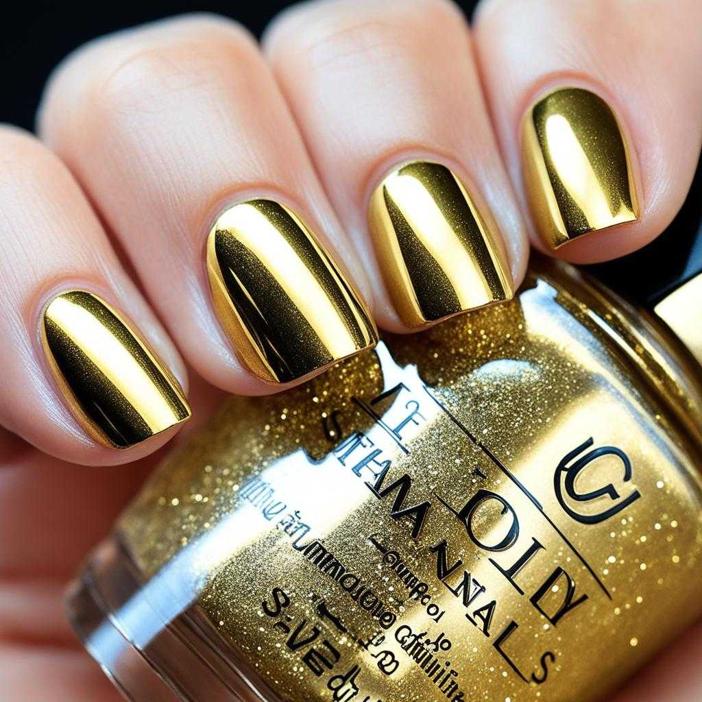 nail art metallic gold