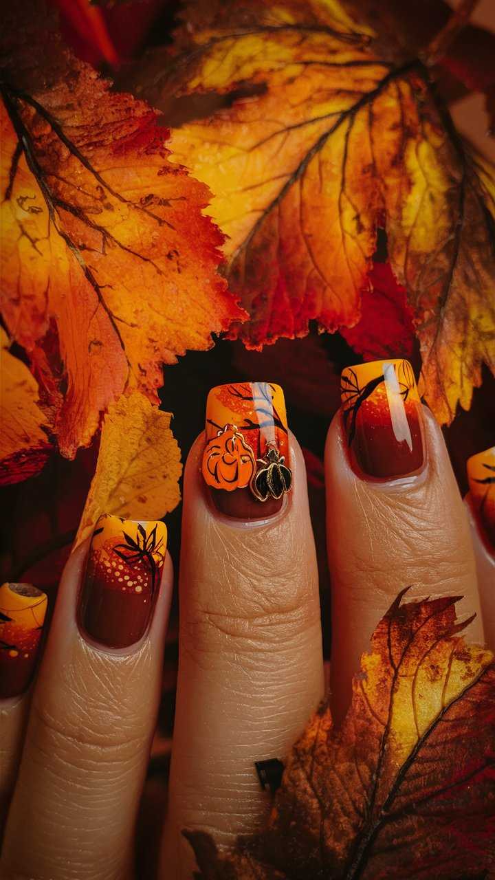 autumn nails aesthetic