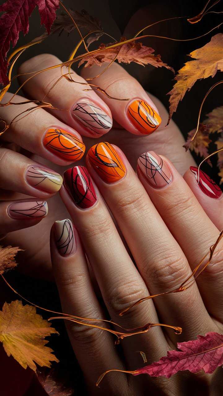 autumn nails acrylic