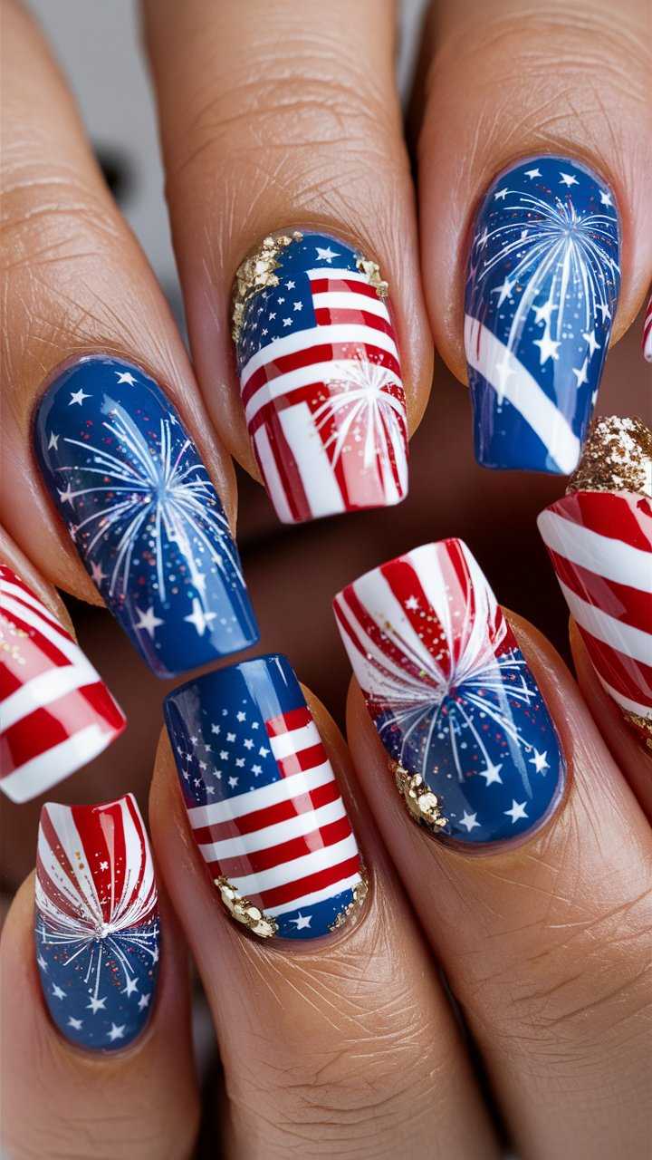 fourth of july nails