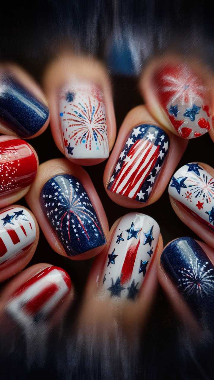 fourth of july nails