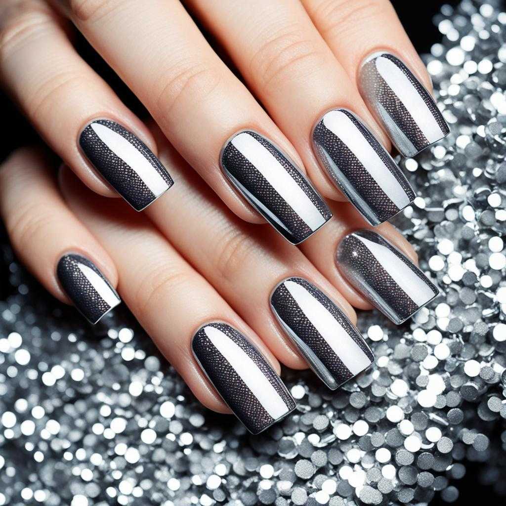 disco silver nails