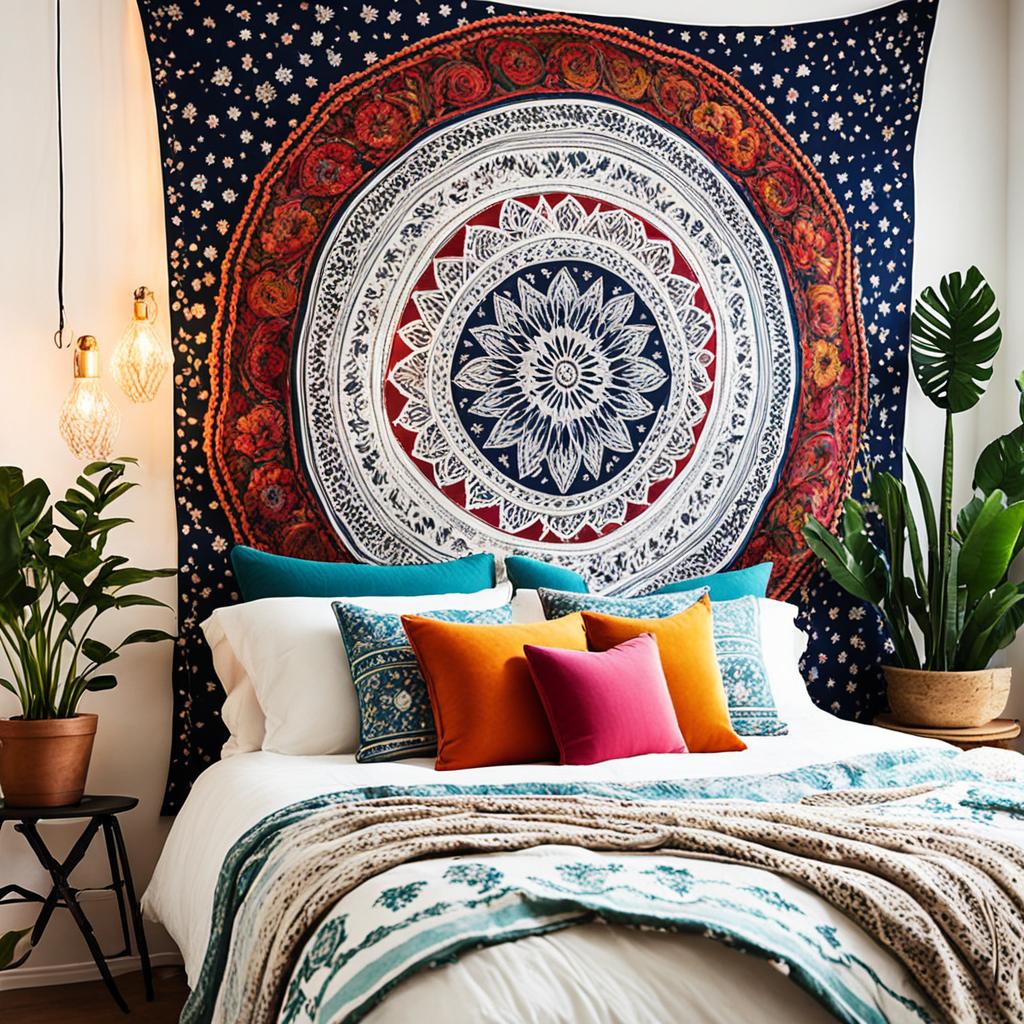 eclectic tapestry wall