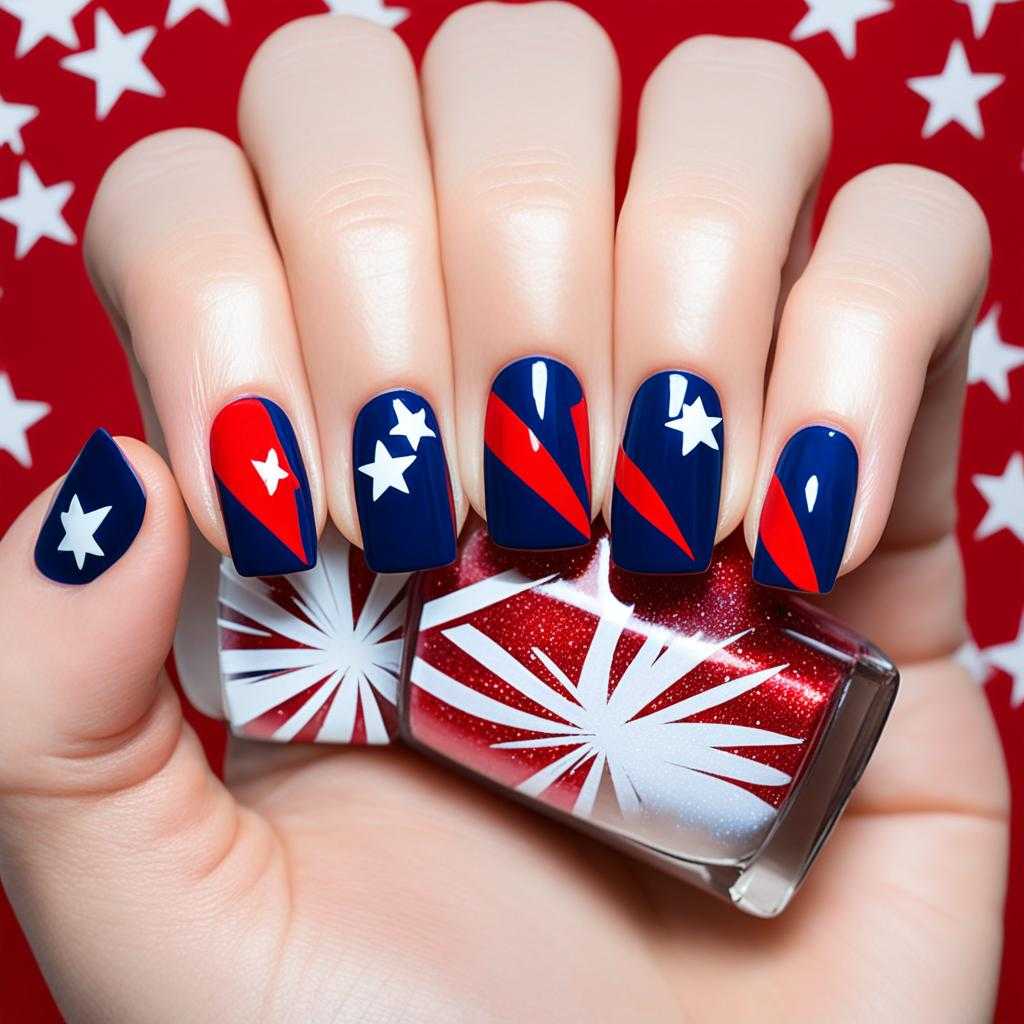 firework french manicure