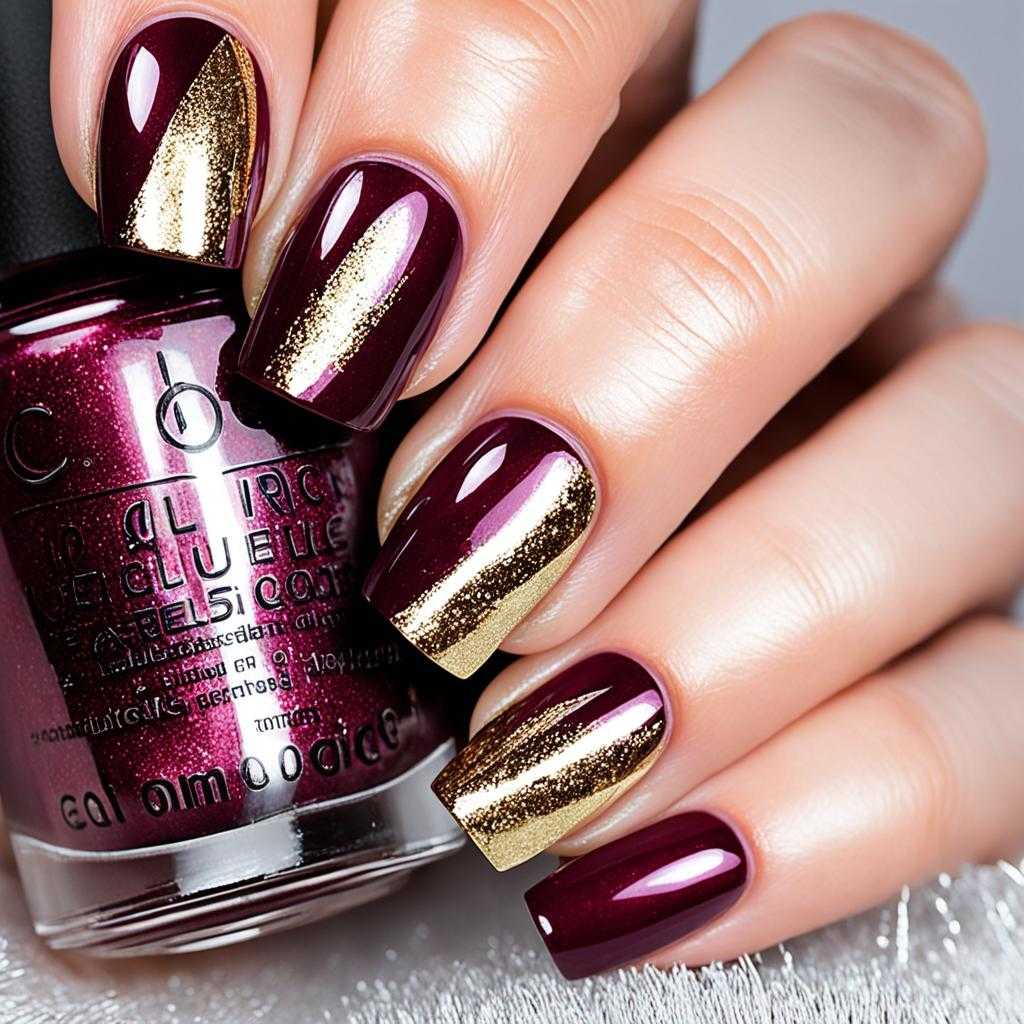 maroon nail art