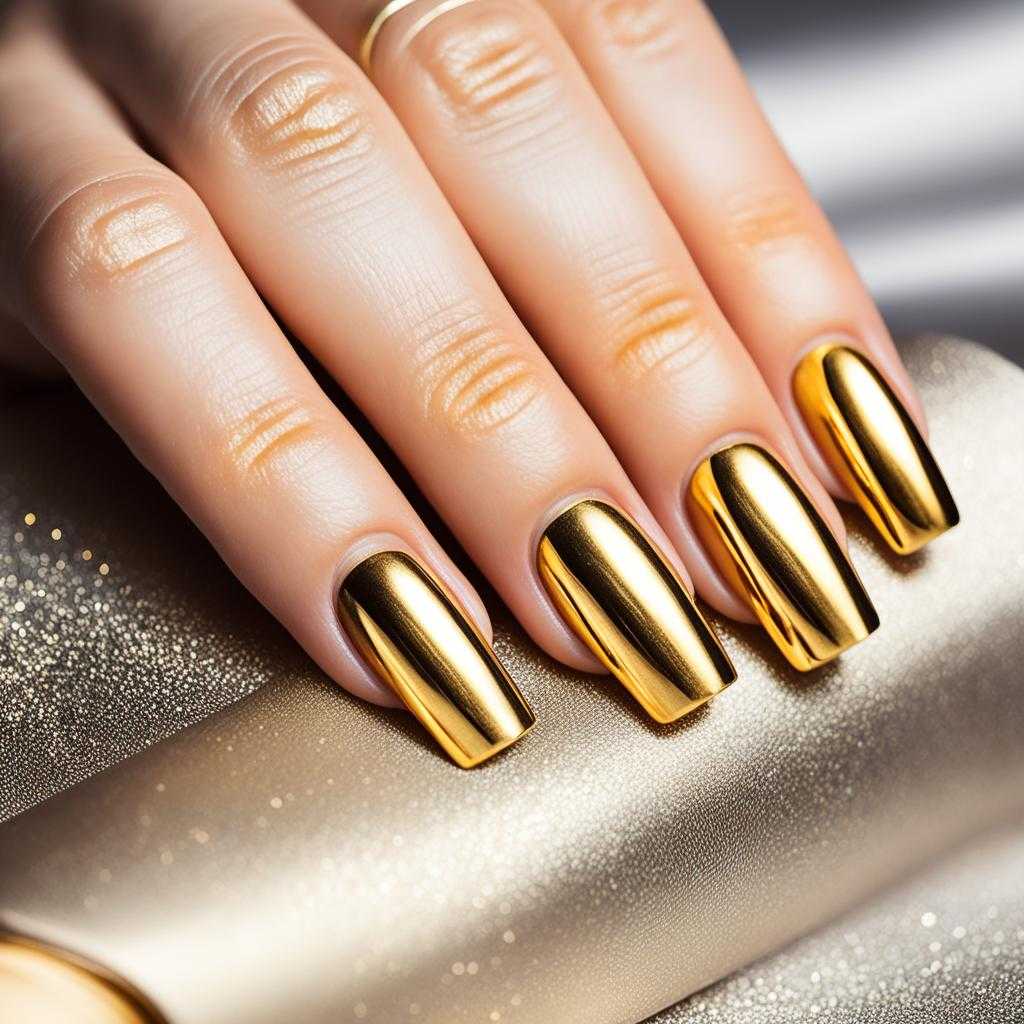 metallic gold nails