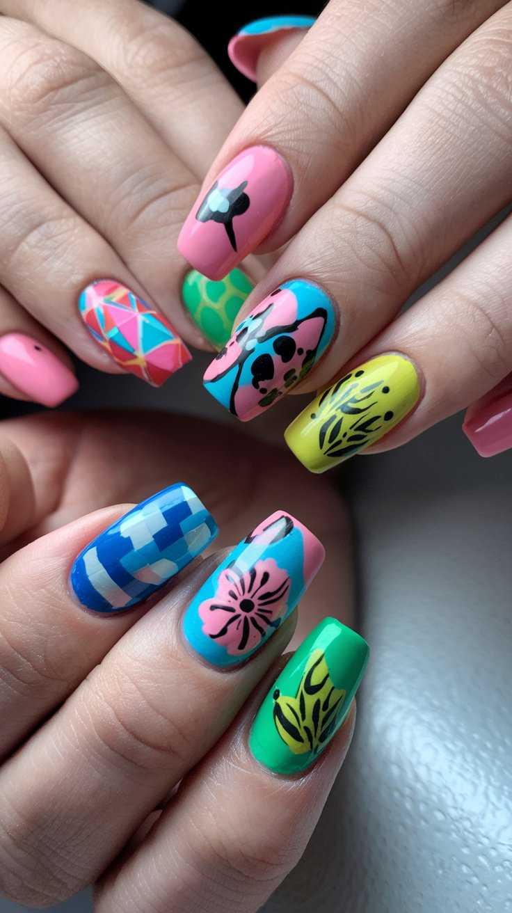 nail foil designs ideas