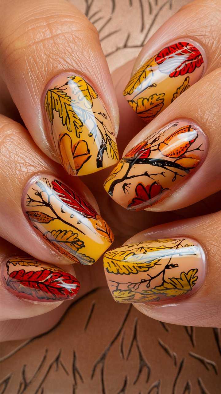 Fall Acrylic Nails