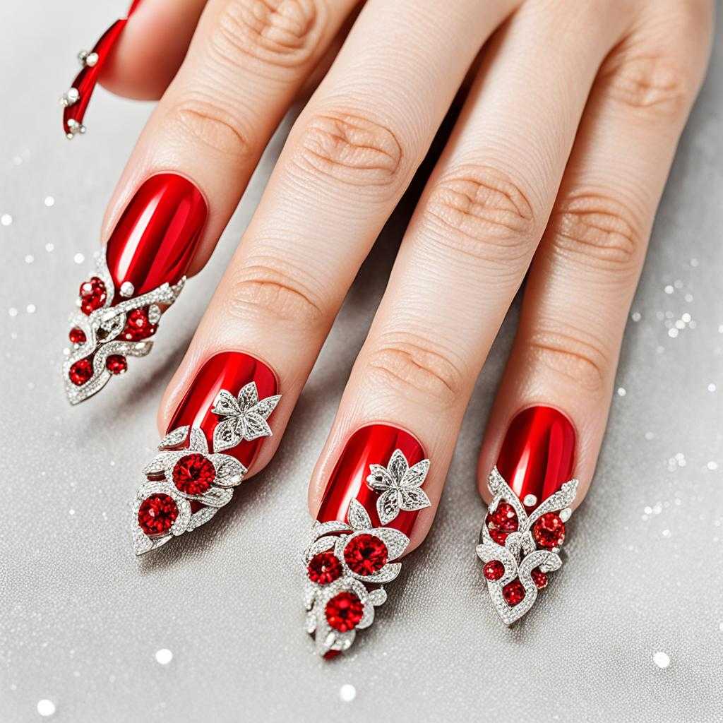 red nail art